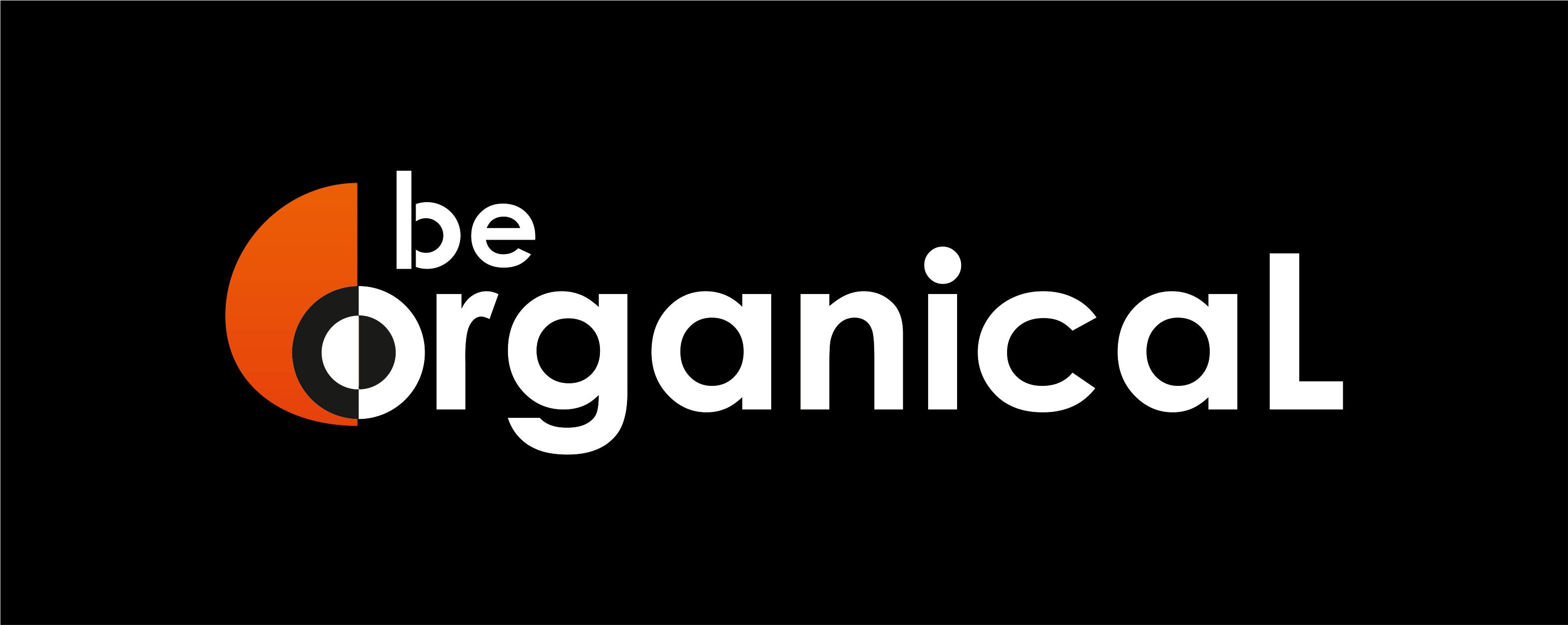 be organical company logo with black background